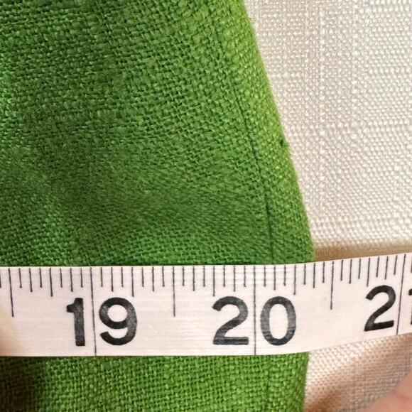 VINTAGE Linen Pencil Skirt Womens 10P Kelly Green Business Casual Summer Resort - Picture 13 of 14